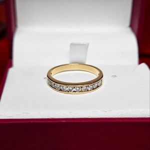 14 K Gold Wedding Band w/ Diamonds